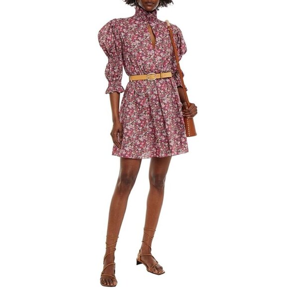 Philosophy di Lorenzo Serafini Puff Shoulder Dress in Red 2 Womens Floral - Picture 2 of 16